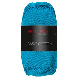 Frida's Wollhaus Pro Lana 50 g Basic Cotton Knitting Crochet Wool Basic Yarn 64 Colours (167 | Ocean Blue)