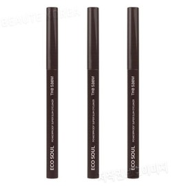 The Saem Eco Soul Power Proof Ultra Slim Eyeliner BK02 Ash Black 3 pcs basic / 더샘 에.코 소울 파워프루프 초슬림 아이라이너 BK02 애쉬 블랙 3개 기본