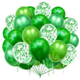Balloons Green, Latex Balloons Green, Pack of 100 12 Inch Green Balloons, with Green Confetti Balloons, Helium Balloons for Green Themes, Birthday, Baby Shower, Anniversary, Party Decoration