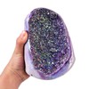JIC Gem Rainbow Aura Titanium Coated Amethyst (3 lb to