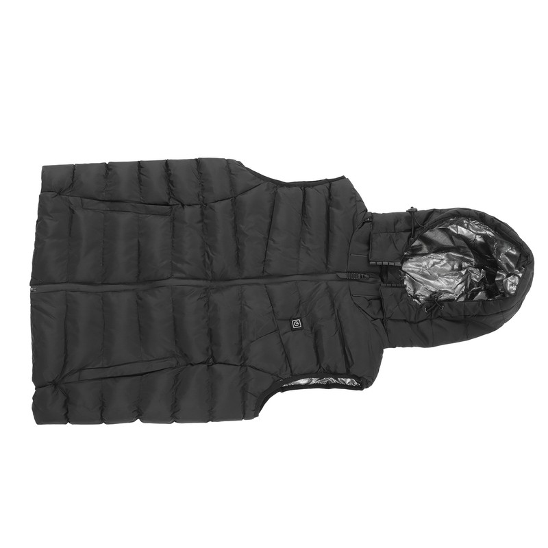 Heated Vest Three Level Temperature Adjustment Waterproof Black Electric Heating
