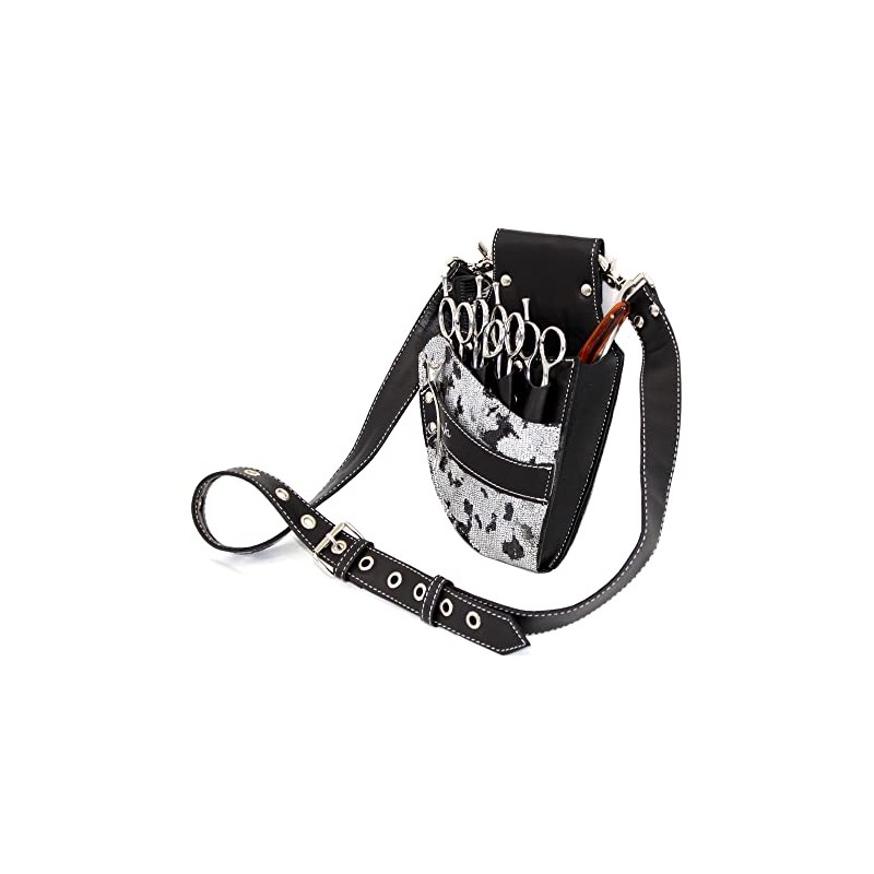 Hairdressing Scissor Pouch by Kassaki Black Check Tool Belt Bag