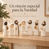Nacimiento Navideño Pequeño de 8 Piezas, Figuras Blanco Marfil y