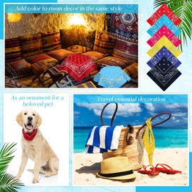 30 Pcs Bandanas Bulk Paisley Bandanas Unisex Head Wrap Scarf Cowboy Bandanas Headband Handkerchief for Women Men (Fresh Colors)