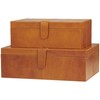Deco 79 Leather Handmade Decorative Box Storage Decorative Keepsake Boxes