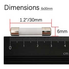 Microwave 20 Amp 250V Fuse, Slow-Blow, 6x30 mm Ceramic Cartridge Fuse Compatible and Universal Replacement Part for Most Brands and Models of Microwaves - 5Pcs