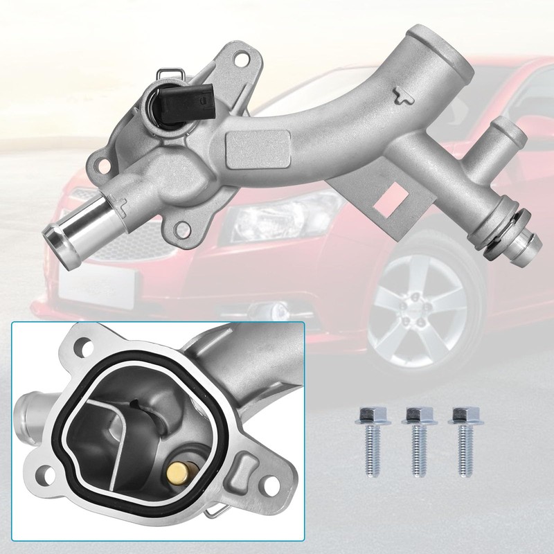 Saihisday 55565334 Aluminum Water Outlet Engine Coolant Water Outlet Replacement
