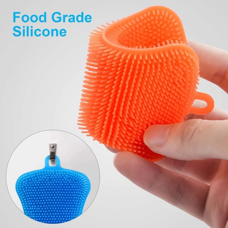 OstWony 3PCS Silicone Dish Sponges – Food-Grade, Multi-Purpose & Gentle