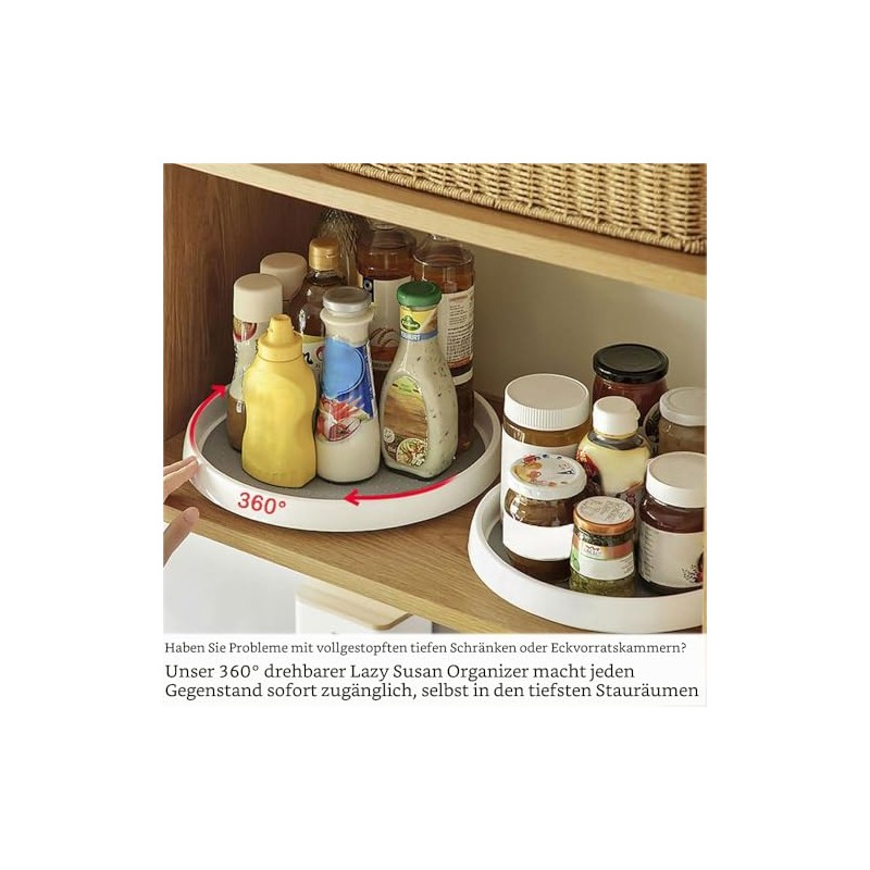 Lazy Susan Turntable 30cm Rotating Organizer Large Size Non-Slip Spice