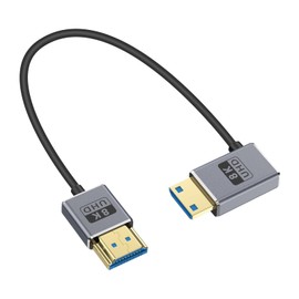 Duttek Right Angle HDMI Mini HDMI Converter Cable Short, 8k Mini HDMI to HDMI Short Cable 1FT/30CM, 48Gbps Mini HDMI 2.1 Cord, Ultra Thin Right Angle Mini HDMI to HDMI Male Converter Cable Supports