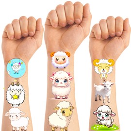 Yunahoo 240 PCS Sheep Temporary Tattoo Sticker Lamb Goat Farm Animals Theme Birthday Cute Class School Prizes Carnival Party Decorations Supplies Favors Stickers
