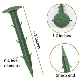Yishengsl 4.3-Inch High Plastic Strength Anchors Landscape Anchoring Spikes - 60 Pieces Garden Stakes, for Landscape Edges, Fixed Fences, Lawns, Tarpaulins, Etc.