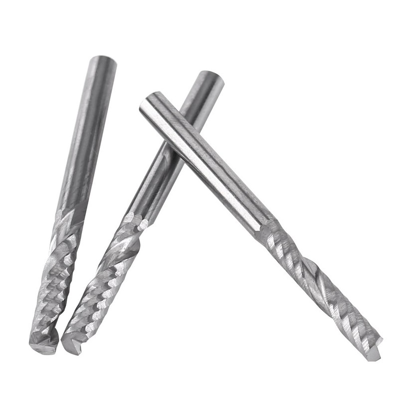 Tungsten Carbide End Mill, 3.175(1/8 inch) x17mm Flute Spiral Tungsten