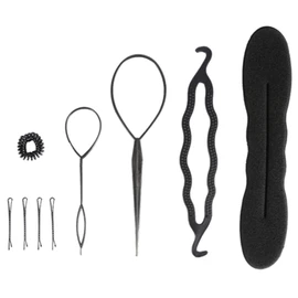 Hair Braiding Tools, Hair Styling Accessories for Hairstyles, Hair Bun Maker, Braiding Styling Disc Twist Tools, Suitable for Wedding or Party (No. 2 9PCS)