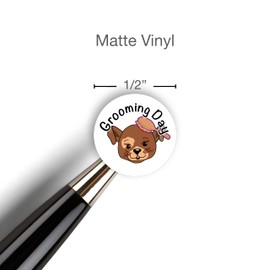 Grooming Day Appointment Planner Sticker / 54 Fun Vinyl Stickers (1/2”) / Dog Kitty Cat Care Reminder/Chores Groomer/Productivity Life/Bullete Journaling Bujo (1 Sheet, Dog, Matte Vinyl)