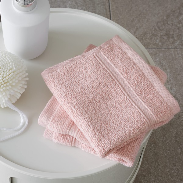 Catherine Lansfield Zero Twist Soft & Absorbent Cotton Face Cloth Pair Pink
