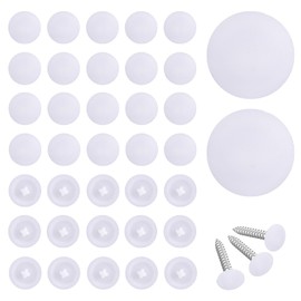 Pack of 100 Screw Covers, Cover Caps for Screws, White Screw Decorative Covers, Diameter 12 mm, Plastic Phillips Screw Lid for Wall Cabinets, Desks and Furniture Repair
