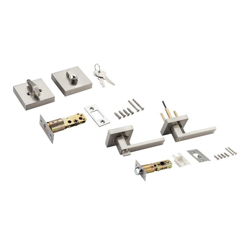 Berlin Modisch Contemporary Square Entry Lever Door Handle and Single