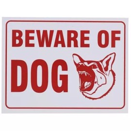 n/a 9" x 12" Beware of Dog Warning Sign Novelty Fence Post Plastic Land Yard