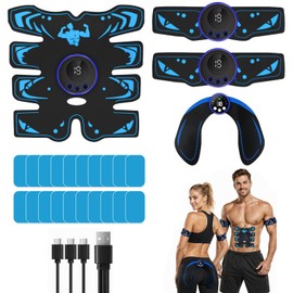 Ruwnii 24pcs Ems Muscle Stimulator, Ab Electronic Trainer with 8 Modes