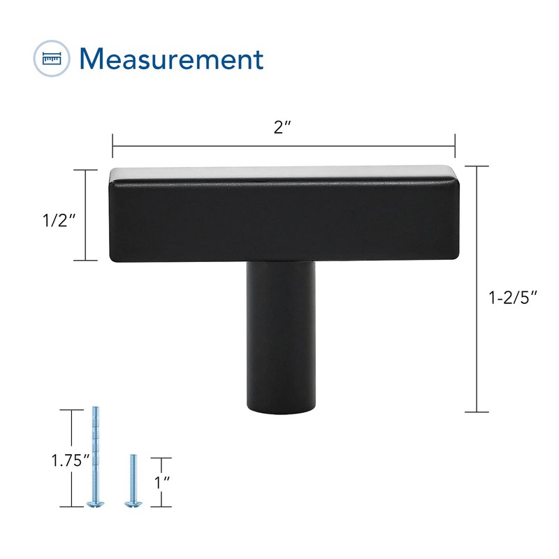 Ravinte 10 Pack Matte Black Cabinet Pulls Single Hole Black