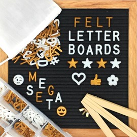MEGA Letter Board Set with 700+ White and Gold Letters & Emojis