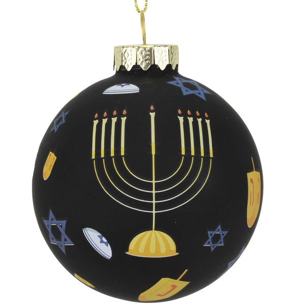 Tree Buddees Hanukkah Jewish Glass Ornament Decoration