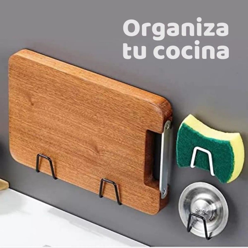 Veraly Set 2 Soportes Porta Esponja Lavabo Cocina Fregadero Acero