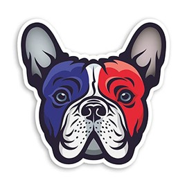 2 x 10 cm Französische Flagge Bulldogge Vinyl-Aufkleber – Frenchie Dogs Aufkleber #70624