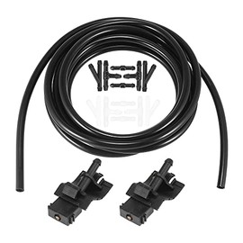 ACROPIX Front Windshield Washer Hose Kit Fit for Toyota 4Runner with 3 Meter Washer Fluid Hose 12 Pcs Hose Connectors - Pack of 15 Black