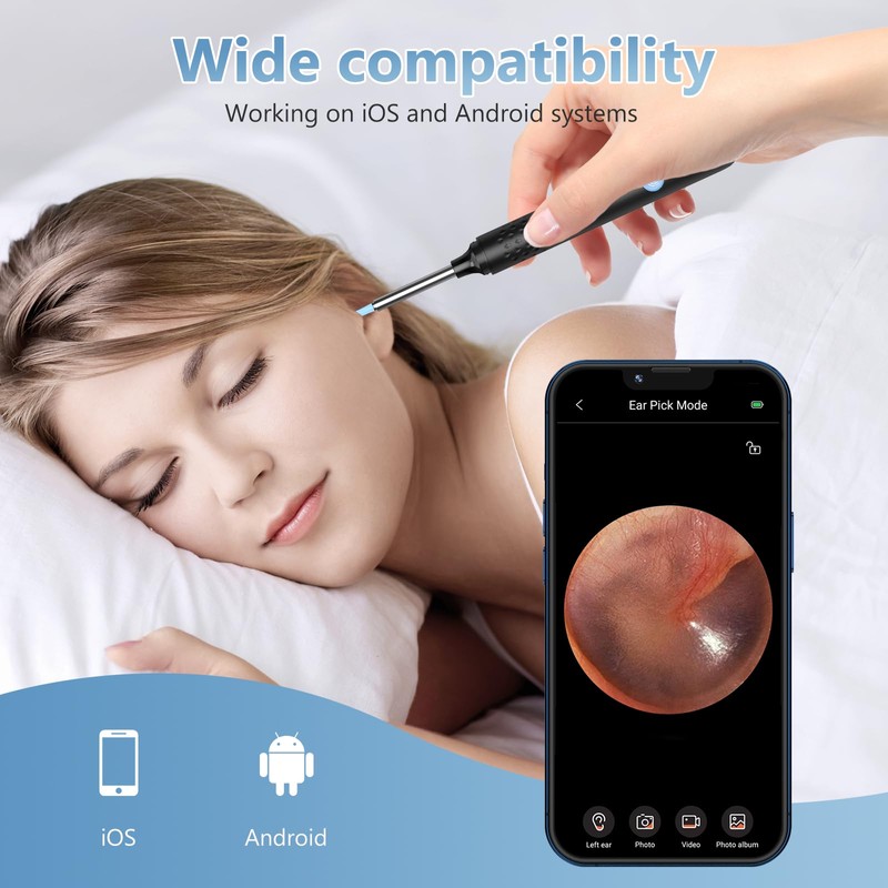 Ear Irrigation Flushing Cleanr and 1920P Ear Cleaner with Camera