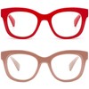 REAVEE 2 Pack Retro Oversized Reading Glasses for Women Men,
