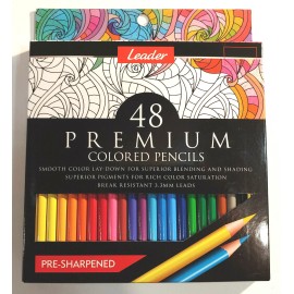 Leader Premium Colored Pencils, 48 Count