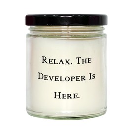 Gag Developer Scent Candle, Relax. The Developer is Here, Cute for Men Women from Colleagues