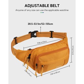 WATERFLY Fanny Pack Waist Packs: Large Crossbody Fanny Packs for Women Men with 5 Zipper Pockets Adjustable Strap Waist Bags Hip Pack for Traveling Cycling Running Hiking-Tan