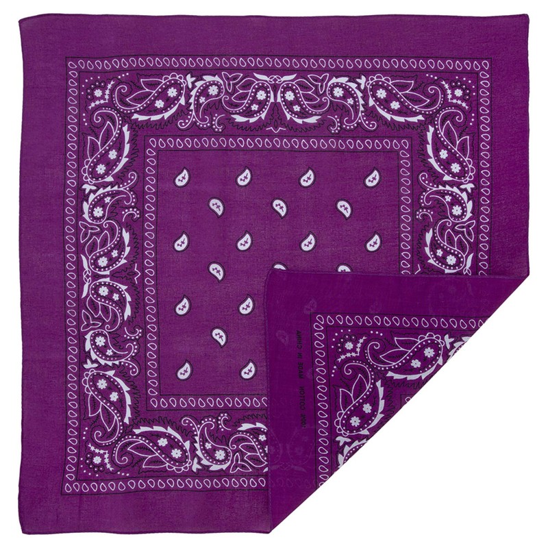 Grape Paisley Bandana - Single Piece 14x14