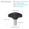 CoCud Tee-Wing Knob Thumb Screw M8 x 16mm Female Thread