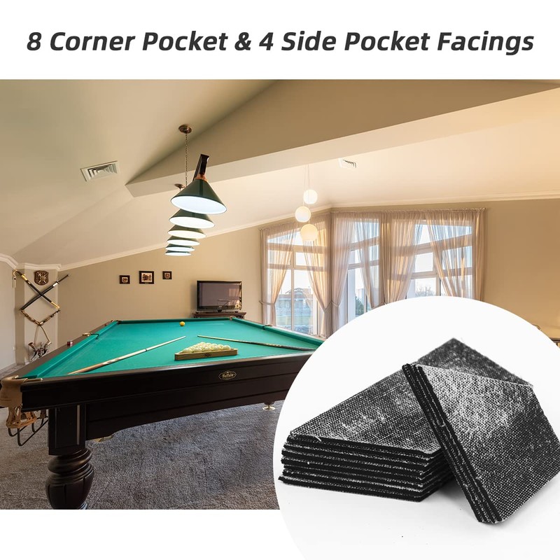 Billiard Set of 12 Pool Table Cushion Facings Rail Bumpers