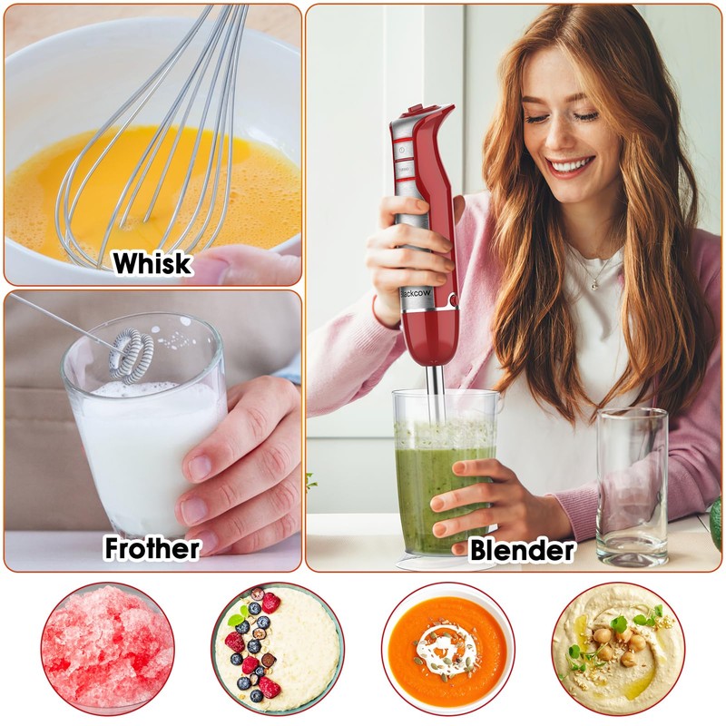Immersion Blender Handheld for Kitchen,Emulsion Blender Handheld,6 Speed Electric Hand