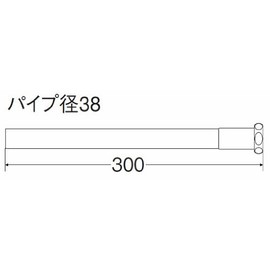 SANEI [Lower Washing Pipe for Toilet] Pipe Diameter 1.5 inches (38 mm) Length 11.8 inches (300 mm) H81-10-38X300