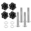 sourcing map 4 Sets Star Knob Kit, M6 Metric Thread