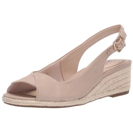 LifeStride Women's Socialite Espadrille Wedge Sandal, Taupe, 5