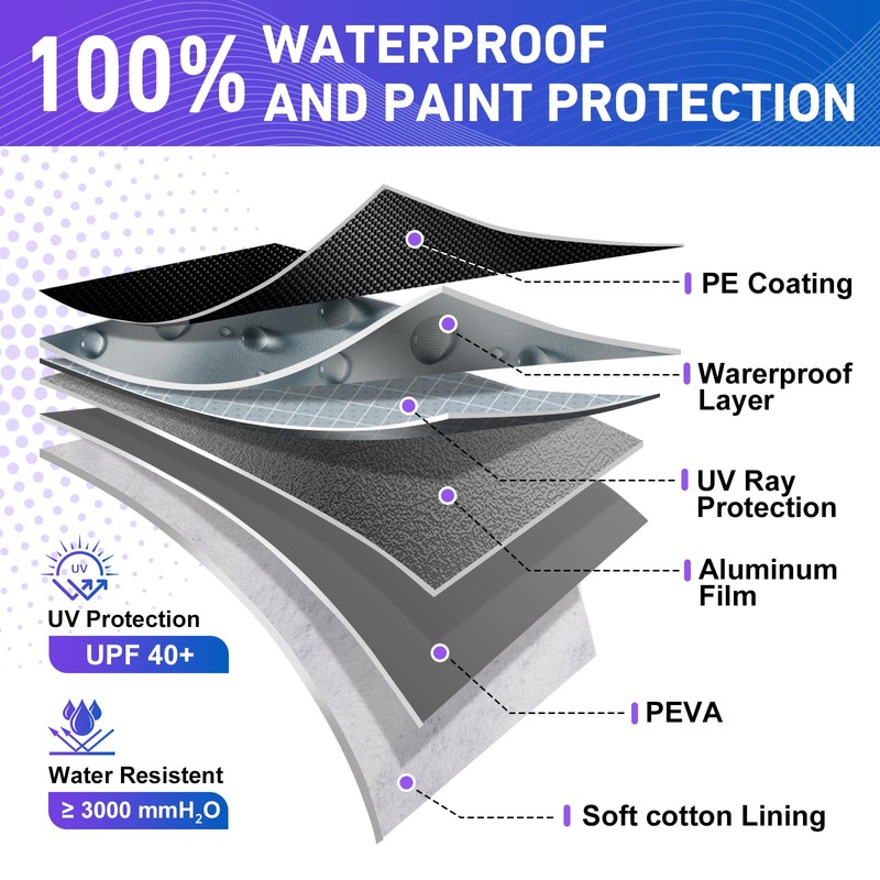 Half Car Cover SUV for Snow, Heavy Duty Roof Cover