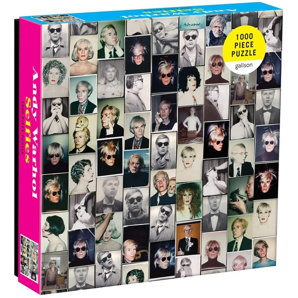 Galison Andy Warhol Selfies Puzzle, 1,000 Pieces, 20” x 27'' – Features a Collage of Artist's Famous Self-Portrait Polaroids - Thick, Sturdy Pieces – Challenging, Makes a Great Gift, Multicolor, 1000