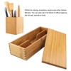 Wooden Cutlery Box with Lid, Silverware Utensil Holder Japanese Spoon