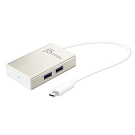 j5create USB Type-C 4-Port Hub, Silver, JCH343