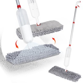 Mop for Floor Cleaning - 2-in-1 Double-Sided Microfiber Spray Mop with Flip Design, 3 Reusable Pads, for Laminate, Ceramic, Tile, Vinyl - Home & Commercial Use
