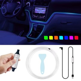 Unbranded 5M Ambient Light RGB USB Auto Console Air Outlet Car Interior Bar Neon LED Strip