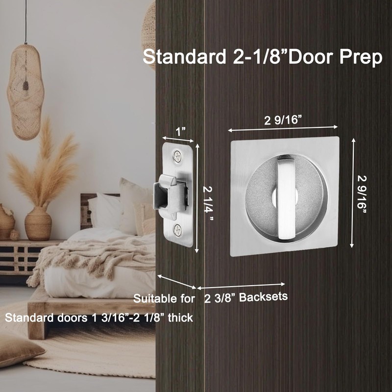 Dontay Pocket Door Passage Latches Not Lock, Large Lever, Double