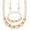 Wedding Pearl Necklace Earrings Set Crystal Bridal Faux Pearl Pendant